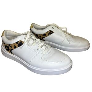 Cole Haan Women's White/Leopard Print Grand Crosscourt‎ Mdrn Tennis Sneaker Sz 8